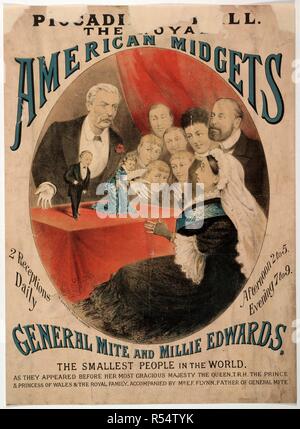 Royal American Midgets au Hall Piccadilly Piccadilly, c. 1880. Une collection de brochures, prospectus et autres imprimés. Publié à l'origine/produit à Londres, 1800 - 1895. Image réalisée à partir d'une collection de brochures, prospectus et autres imprimés relatifs aux infirmières de l'entertainment et de la vie quotidienne. Publié à l'origine/produit à Londres, 1800 - 1895. Source : Evan.201. Langue : Anglais. Banque D'Images