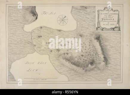 Un plan du xviiie siècle des liens, ou des Sandhills, près de Skail (baie de Skaill), sur l'île de Pomona. Les Orcades, en Écosse. . 'Un plan des liens, ou des Sandhills, près de Skail, sur l'Île Pomona ; prises à partir d'une enquête réelle, par Fred. Herm, Walden ;' exécuté à une échelle de 400 pieds au pouce. ca. 1772. Mme 1 f. 6 in. x 1 f. ; 46 x 30 cm. ; l'échelle 1 : 4 800. 400 pieds au pouce. Source : ajouter. 15511.11. Banque D'Images
