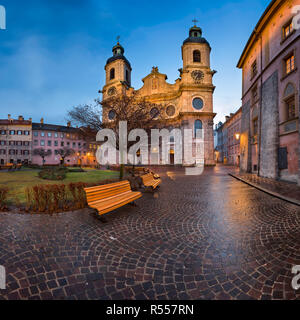 La Cathédrale de Saint Jacob le matin, Innsbruck, Tirol, Autriche Banque D'Images