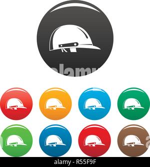 Casque de Cricket icons set 9 vecteur de couleur isolé sur blanc pour toute conception Illustration de Vecteur