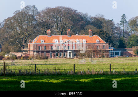 Les travaux de construction d'Anmer Hall sur le Sandringham Estate à Norfolk, prêt pour l'occupation par le duc et la duchesse de Cambridge. Banque D'Images