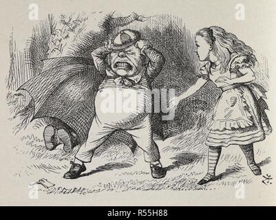 Avec Alice en colère Tweedledum et se cacher au même. Dans de l'autre côté, et ce qu'Alice y trouvent ... Avec 50 illustrations de John Tenniel. London : Macmillan & Co., 1897. Source : 012808.eee.57 page 84. Banque D'Images