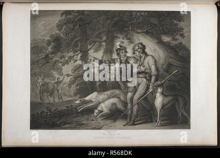 Troisième partie du Roi Henry VI Acte IV scene V- un parc, près de Château de Middleham dans le Yorkshire. Le roi Édouard et chasseurs ; Gloster, Hastings et Sir William Stanley dans la distance. Une collection de gravures, de photos peint dans le but d'illustrer les Œuvres dramatiques de Shakspeare, par les artistes de Grande-Bretagne. Londres : J. & J. Boydell, 1803. Source : Tab.599.c vol. II, Tôles XX. Langue : Anglais. Auteur : SHAKESPEARE, WILLIAM. Leney, William Satchwell. Banque D'Images