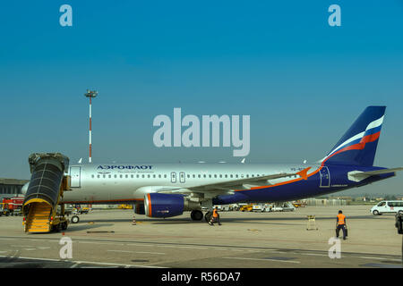 Airbus A320 jet à Vérone, Italie, exploité par la compagnie aérienne russe Aeroflot Banque D'Images