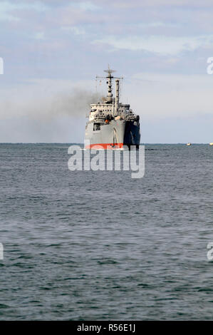 Novembre 2008, Sébastopol, en Crimée : un navire de guerre russe de la flotte de la mer Noire dans le port de Sébastopol. Navires de guerre russes dans le port de Sébastopol en Crimée. *** FRANCE / PAS DE VENTES DE MÉDIAS FRANÇAIS *** Banque D'Images