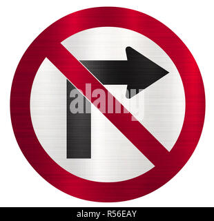 Aucun signe de virage à droite Banque D'Images