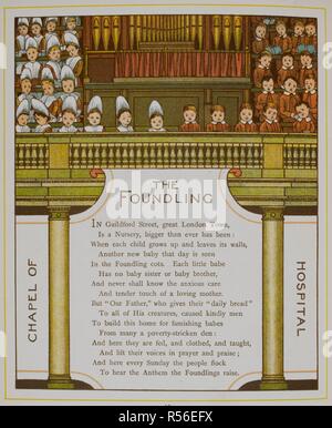 Chapelle de l'hôpital d'enfant trouvé. Illustration de "London ville™. London town. Marcus Ward & Co. : Londres, 1883. Image prise de : Londres Ville. Versets par Felix Leigh. Source : 12805.s.9, page 42. Auteur : grue, Thomas. Banque D'Images