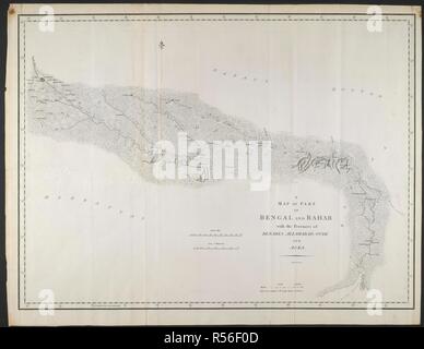 Une carte d'une partie du Bengale et de Bahar, avec les provinces de Bénarès, Allahabad, Oude et Agra. Voyages en Inde, au cours des années 1780, 1781, 1782 & 1783. Londres : Imprimé pour l'auteur, 1793. La gravure. Source : W 2126, la plaque 15. Langue : Anglais. Auteur : HODGES, WILLIAM. Cary, J. Banque D'Images