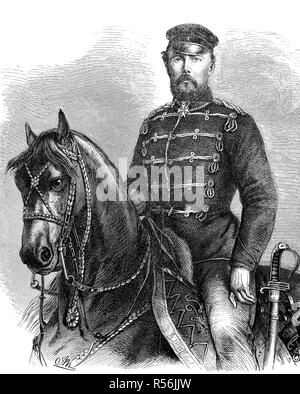 Le Prince Friedrich Carl Nicolaus de Prusse, le 20 mars 1828, 15 juin 1885, woodcut, Allemagne Banque D'Images