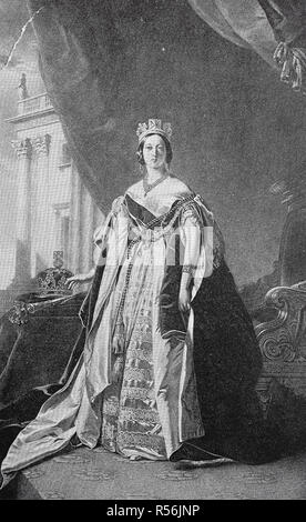 Victoria, Alexandrina Victoria, 24 mai 1819, 22 janvier 1901, la Reine du Royaume-Uni, woodcut, Angleterre Banque D'Images