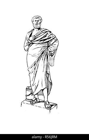 La mode, les vêtements dans la Grèce, l'apogée de la 5ème-4ème siècle avant J.C., 280 BC, woodcut, Grèce Banque D'Images