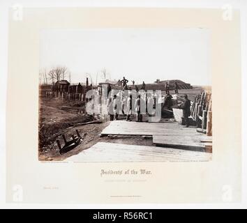 Fortifications à Manassas (mars 1862) . Gardner's sketch book photographique de la guerre. Washington, D.C. : Philip & Solomons, éditeurs, [1865]. Source : 1784.a.13 volume 1, page 25. Langue : Anglais. Auteur : GARDNER, ALEXANDER. Gibson. Barnard. Banque D'Images