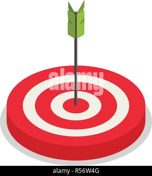 L'icône flèche vers la cible rouge. Ensemble d'isométrique flèche cible rouge icônes vectorielles pour le web design isolé sur fond blanc Illustration de Vecteur