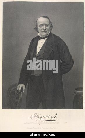 Louis Agassiz. Musée du portrait d'éminents hommes et femmes de... New York, 1872-74. (Jean) Louis (Rodolphe) Agassiz (1807-1873). Le glaciologue et naturaliste américain. Portrait. La ressemblance d'une photographie de la vie. . Source : 10604.g.10 volume II, 528. Langue : Anglais. Banque D'Images