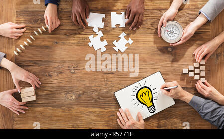 La planification d'une stratégie d'affaires In Office Banque D'Images