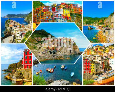 Collage de photos Cinque Terre en Italie Banque D'Images