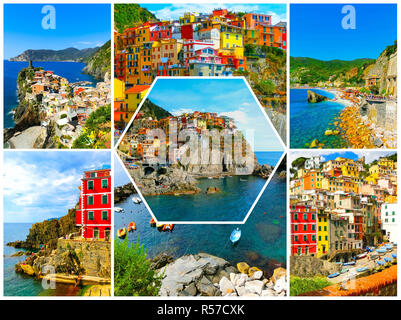 Collage de photos Cinque Terre en Italie Banque D'Images