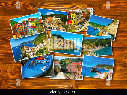 Collage de photos Cinque Terre en Italie Banque D'Images