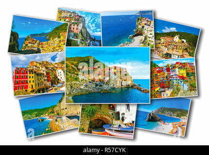 Collage de photos Cinque Terre en Italie Banque D'Images