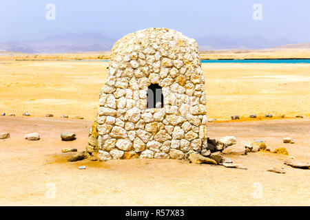 La maison de brique de boue à Ras Mohammed National Park à l'Egypte Banque D'Images