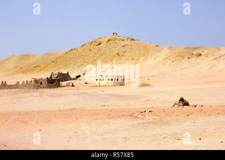 Les maisons de brique de boue à Ras Mohammed National Park à l'Egypte Banque D'Images