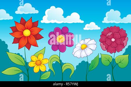 Sujet de droit 7 Fleurs Banque D'Images