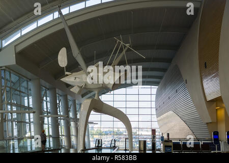 9 Septembre, 2017 San Jose/CA/USA - art moderne sur l'affichage à l'intérieur de Norman Y Mineta San Jose International Airport Banque D'Images