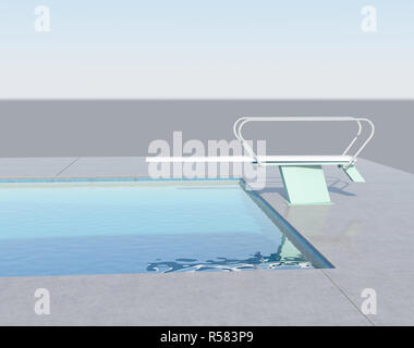 Tremplin dans la piscine Banque D'Images