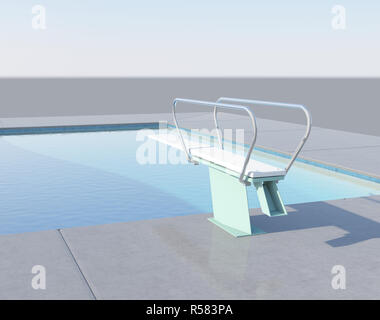 Tremplin dans la piscine Banque D'Images