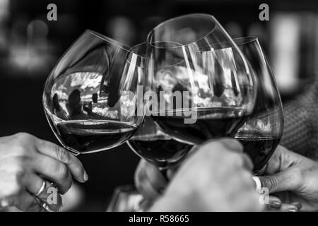 Celebrating Christmas with jours au cours d'une journée de célébration à ses vacances pendant l'heure du déjeuner dans un vignoble à Casablanca, Chili Banque D'Images