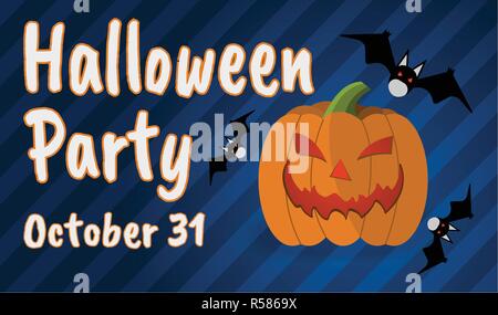 Happy Halloween Party carte de Vœux. Happy Halloween bannière et poster. Vector illustration. Illustration de Vecteur