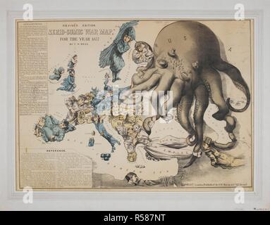 Guerre Serio-Comic Carte. Guerre Serio-Comic [Carte de l'Europe] pour l'année 1877. Londres : G. W. Bacon & Co., [1877]. Source : Maps.1078.(46). Langue : Anglais. Banque D'Images