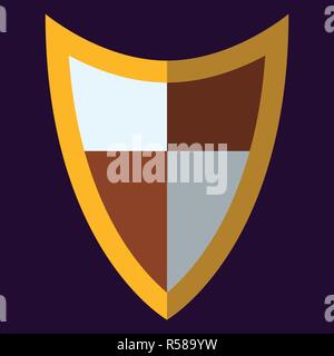Icône de bouclier médiéval et de l'étiquette. Style plat. Logo d'illustration vectorielle. Illustration de Vecteur