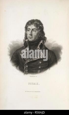 Louis Charles Antoine Desaix de Veygoux (1768-1800). Le général français. Portrait. Le GÃ©nÃ©ral Desaix, Ã©tude historique.. Paris, 1852. Source : 10662.f.6, frontispice. Langue : Français. Banque D'Images