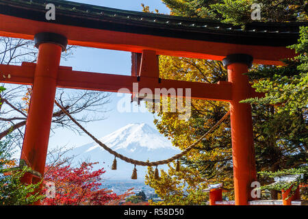 Torii et la montagne Fuji Banque D'Images