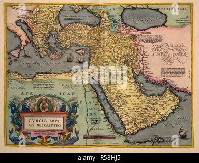 Le Moyen-Orient. [Theatrvm Terrarvm Orbis. [Par Abraham Ortelius. E. Carte du Moyen-Orient. Image réalisée à partir d'[Theatrvm Terrarvm Orbis. [Par Abraham Ortelius. La première, c'est-à-dire XX. Maij, MDLXX., Edition, le verso du titre en blanc. . Source : Maps.C.2.d.6, après 110. Banque D'Images