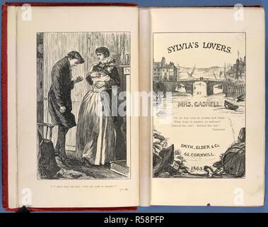 Les amoureux de Sylvia. Les amoureux de Sylvia, etc. Londres : Smith, Elder & Co., 1863. Page de titre et frontispice de 'Sylvia's Lovers'. Image prise de Sylvia's lovers, etc. publié à l'origine/produit à Londres : Smith, Elder & Co., 1863. . Source : 12618.f.13, page de titre et frontispice. Langue : Anglais. Banque D'Images