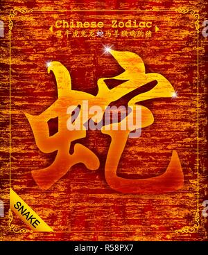 Vector zodiaque chinois - année du Serpent Illustration de Vecteur