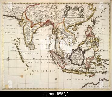 Une carte des Indes orientales. Table Indiae Orientalis. [Amsterdam] : [F. de Witt], 1662. Source : Maps K.Haut.115.1. Auteur : FREDERICK DE WIT. Banque D'Images