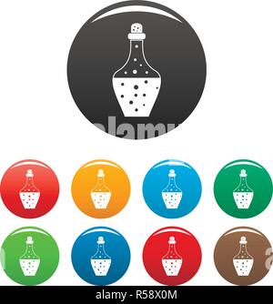 Boire de potion icons set 9 vecteur de couleur isolé sur blanc pour toute conception Illustration de Vecteur