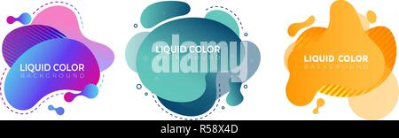 Ensemble d'éléments en plastique coloré de formes liquides. Résumé fond vitesse Illustration de Vecteur