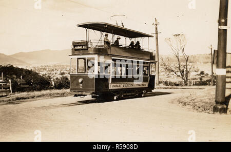 Ligne de tram - Besançon, no2 Double Decker (C1920) - obligatoire - Crédit photo : TAHO Banque D'Images