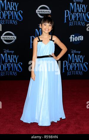 Ariana Greenblatt aux arrivées pour Mary Poppins retourne Premiere, Dolby Theatre, Los Angeles, CA, le 29 novembre 2018. Photo par : Priscilla Grant/Everett Collection Banque D'Images
