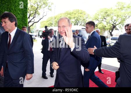 Buenos Aires, Argentine. 30Th Nov, 2018. Le président russe Vladimir Poutine comme il arrive pour le début de la réunion au sommet du G20 sur la Costa Salguero Center le 30 novembre 2018 à Buenos Aires, Argentine. Credit : Planetpix/Alamy Live News Banque D'Images