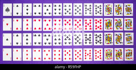 Rangées de cartes à jouer Banque D'Images