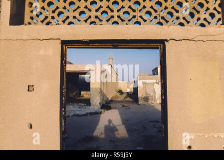 Al Jazirah Al Hamra Village fantôme aux Émirats Banque D'Images