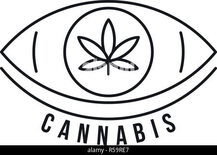 Logo oeil de cannabis. Contours des yeux le cannabis logo vector pour la conception web isolé sur fond blanc Illustration de Vecteur