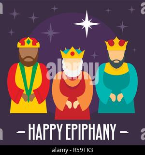 Heureux de l'Epiphanie historique concept. Télévision illustration de l'épiphanie heureuse maison de vacances concept vector background pour web design Illustration de Vecteur