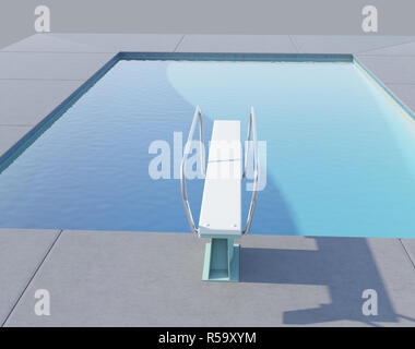 Tremplin dans la piscine Banque D'Images