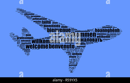 Mot Bienvenue dans différentes langues Banque D'Images